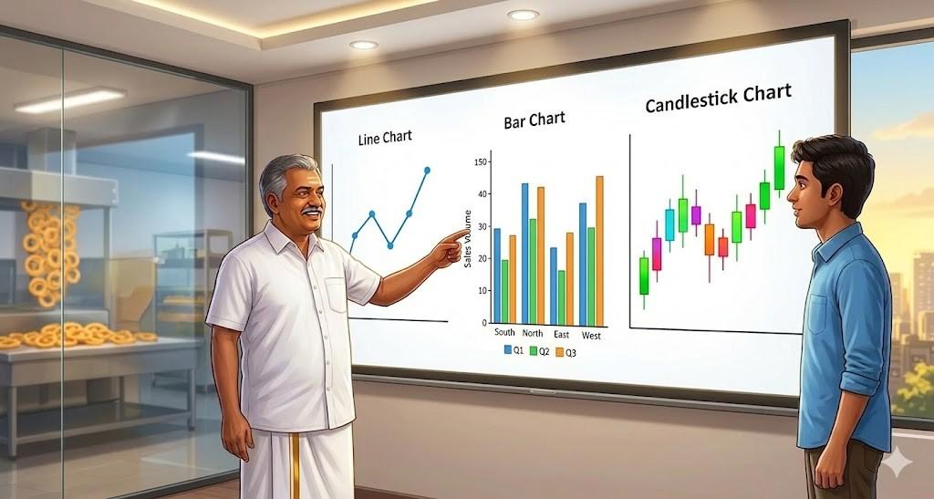 stock market chart types tamil